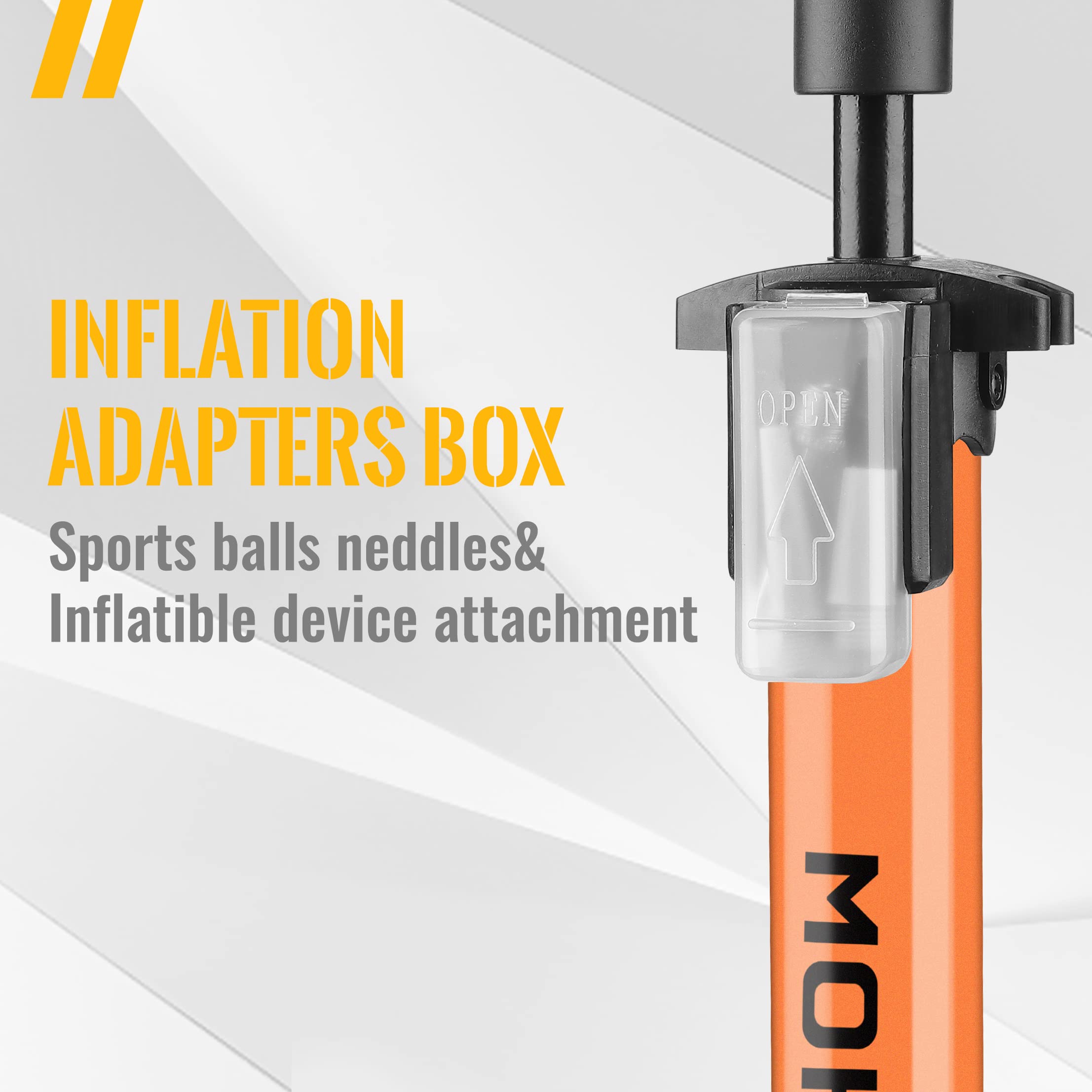 Mohegia Bike Floor Pump With Gauge,Air Bicycle Pump Inflator With High Pressure 160 Psi,Fits Schrader And Presta Valve/Orange
