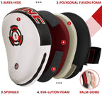 Rdx Boxing Pads Focus Mitts, Maya Hide Leather Curved Hook And Jab Target Hand Pads, Great For Mma, Kickboxing, Martial Arts, Mu