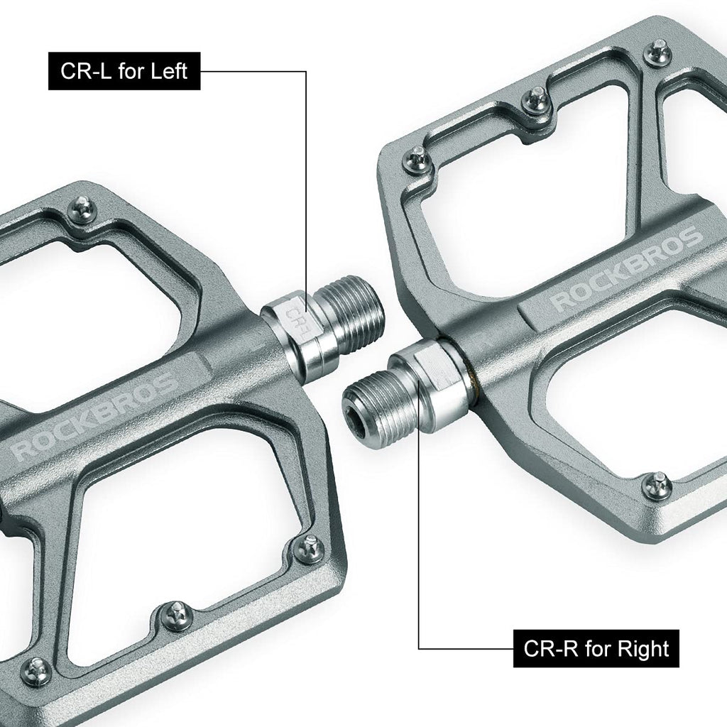 Rockbros Mountain Bike Pedals Mtb Pedals Bicycle Flat Pedals Aluminum 9/16'' Sealed Bearing Lightweight Platform For Road Mounta