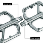 Rockbros Mountain Bike Pedals Mtb Pedals Bicycle Flat Pedals Aluminum 9/16'' Sealed Bearing Lightweight Platform For Road Mounta