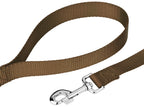 Country Brook Petz - 1 Inch Solid Color Nylon Dog Leash - Durable Clip - Soft Handle (1 Inch Wide, 4 Foot, Coyote Tan)