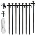 Eurmax Usa 12 Inch Multiuse Heavy Duty Steel Tent Stakes Tarp Pegs Camping Stakes For Outdoor Camping Canopy And Tarp With 4 Rop