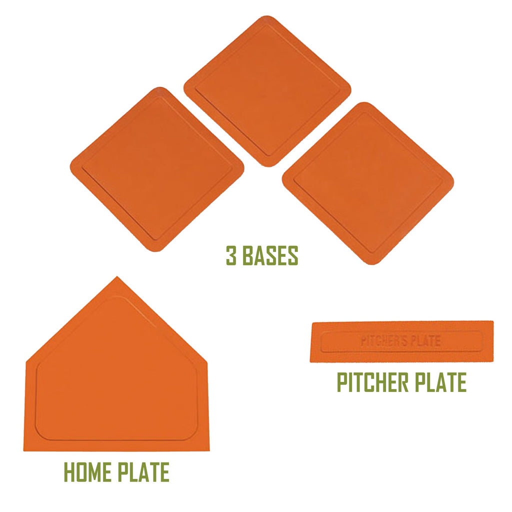 Wiffle Ball 6 Baseballs Official Size - 6 Pack Ball 32'' Bats 2 Pack, Orange Throw Down Bases (5 Piece),