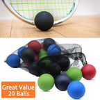 20 Pack Racquetball Multi Colored Racquetballs High Bounce Rubber Racquetballs With A Mesh Bag (Multi-Color)