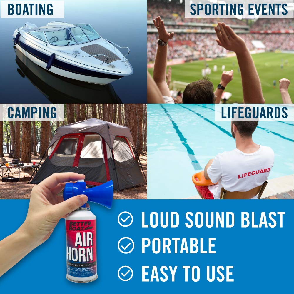 Air Horn Can For Boating & Safety Very Loud Canned Boat Accessories  Hand Held Fog Marine Air Horn For Boat Can Blow Horn Or Min