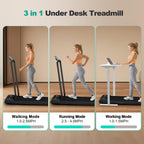 Walking Pad Treadmill, Walking Pad With Handle Bar, 2.5 Hp Under Desk Treadmills For Home Office, 3 In 1 Foldable Treadmills Sup