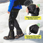 Gaiters For Women And Men Waterproof And Breathable, Adjustable Lightweight Gaiters For Hunting, Mountaineering, Snow Boots (Bla