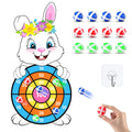 Capoda Easter Dart Board Game 28 Cute Bunny Dart Board with 12 Sticky Balls Easter Basket Stuffers for Easter Yard Indoor Outdoo
