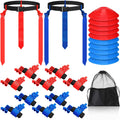 Wettarn 10 Players 10/16 Player Flag Football Belts Adjustable Flag Football Set with Cones Bag for Youth Adults Kids Training S