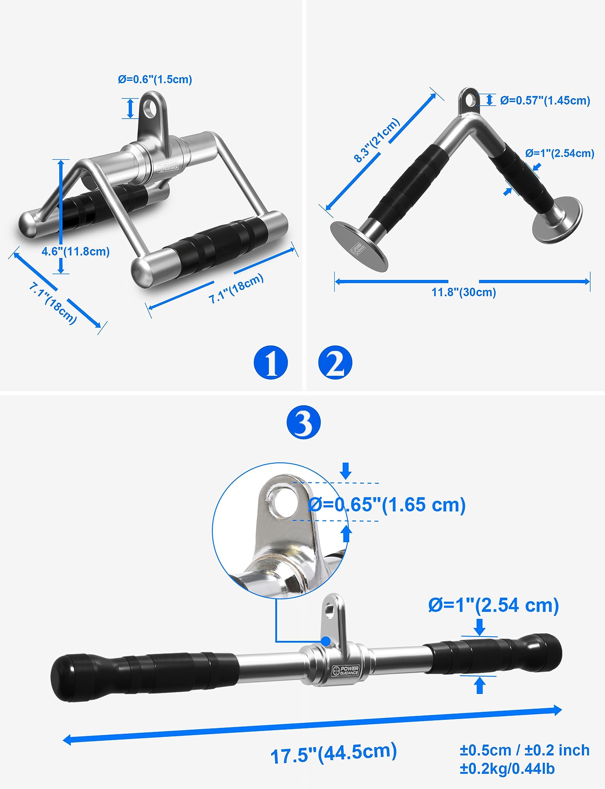Power Guidance Triceps Pull Down Attachment, Cable Machine Accessories For Home Gym, Lat Pull Down Attachment Weight Fitness - L