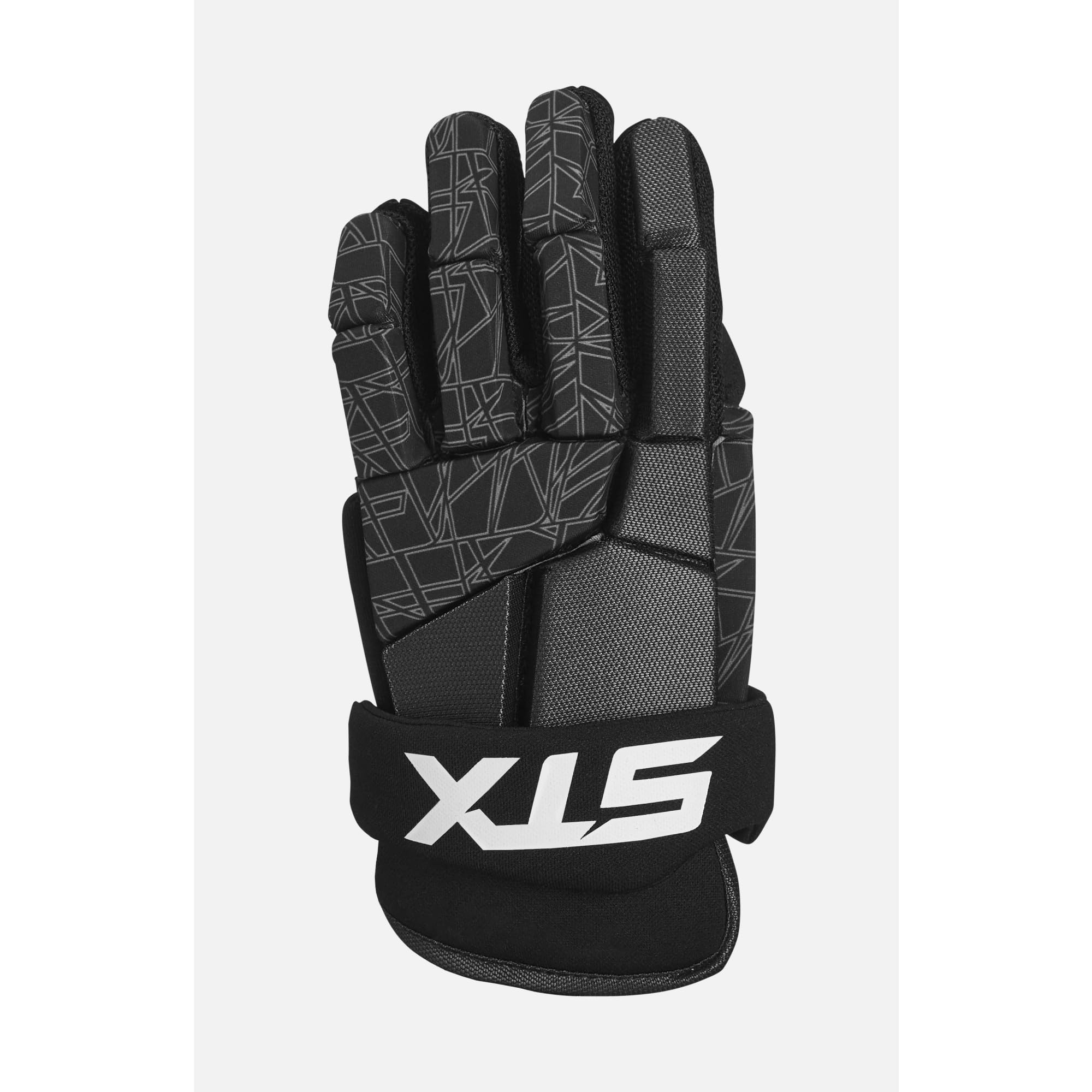 STX Stallion 75 Lacrosse Gloves, Pair, Black/Gray, Large