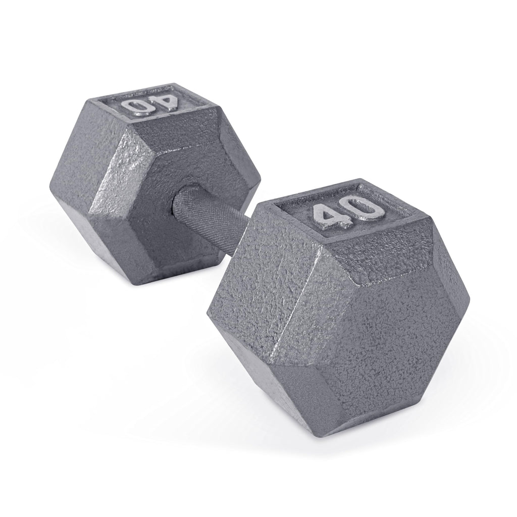 Cap Barbell Cast Iron Hex Dumbbell, Single, 40 Lb