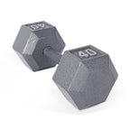 Cap Barbell Cast Iron Hex Dumbbell, Single, 40 Lb