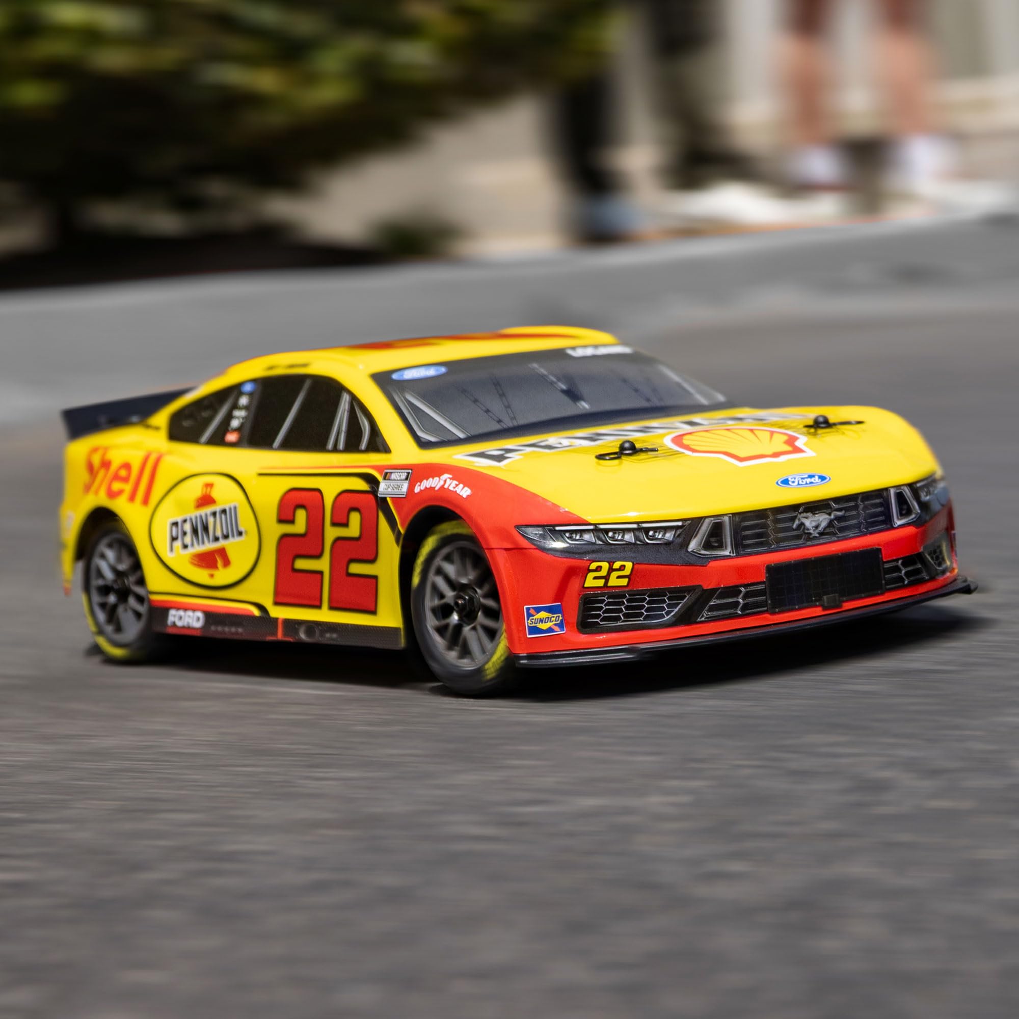 Losi 1/12 NASCAR RC Race Car Joey Logano No. 22 2025 Shell-Pennzoil Ford Mustang 2S AWD RTR Brushed On-Road Battery & Charger In