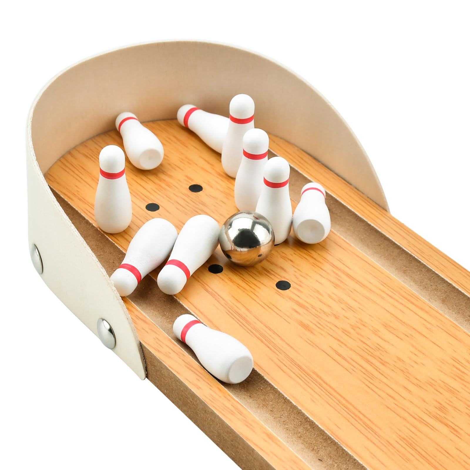 Tabletop Mini Bowling Game Set,Funny White Elephant Gifts For Adults,Wooden Mini Bowling Set For Home Office Desk Toys Stress Re
