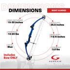Genesis Archery Compound Bow, W/ Adjustable Riser, Original, Draw Hand - Right, Blue