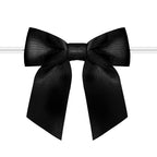 Rainbow Pana 60 Pack Twist Tie Bows For Treat Bags 25 Black Satin Ribbon Bows For Package Craft Gift Wrapping Decoration