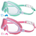 Seago Swim Goggles 2 Pack Anti-Fog Anti-Uv Wide View Swimming Goggles With Uv Protection|Adjustable|Anti Fog For Kids 3-15, Ligh