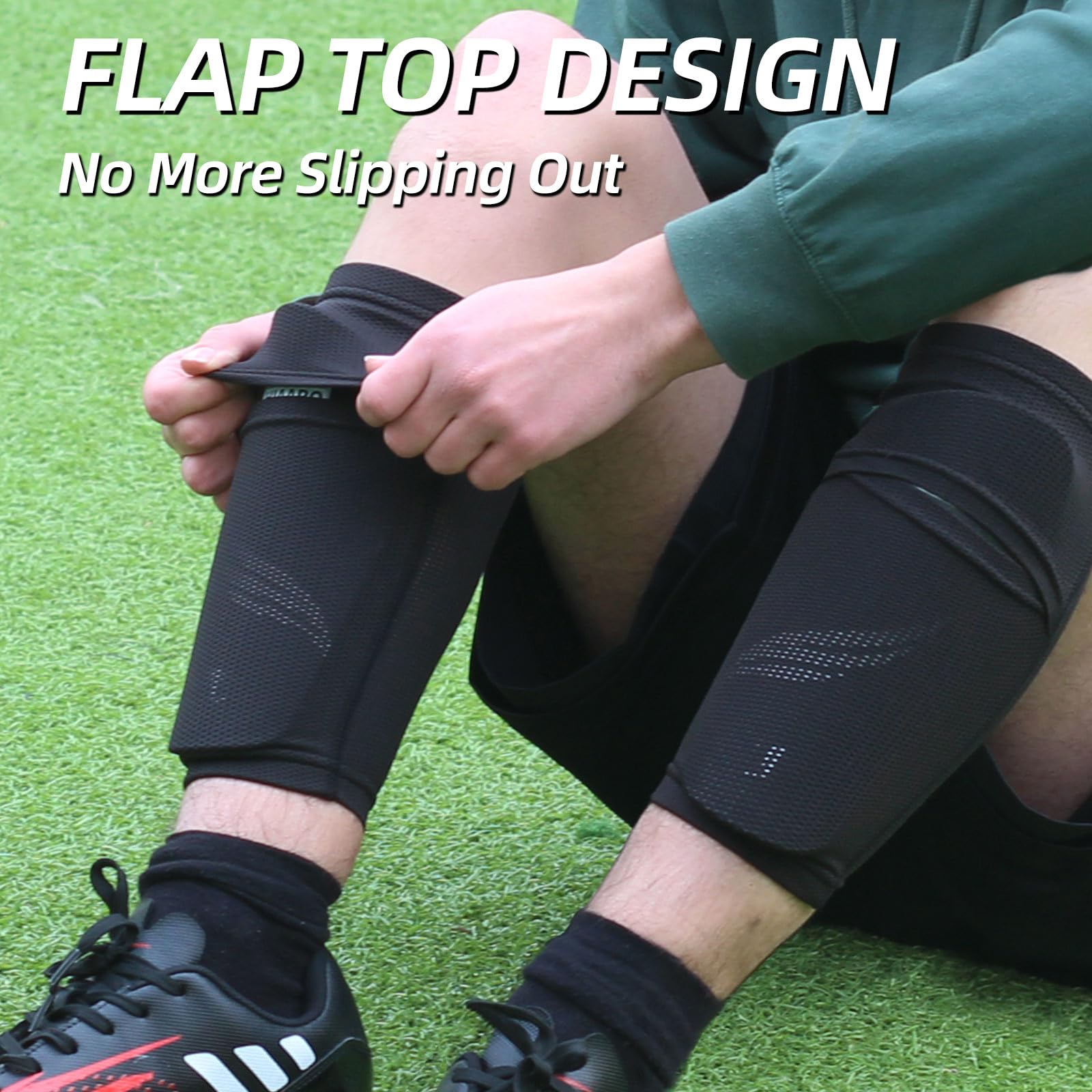 Hiaaro Soccer Shin Guards For Kids Youth Adults, Shin Pads And Sleeves With Optimized Insert Pocket, Protective Soccer Equipment