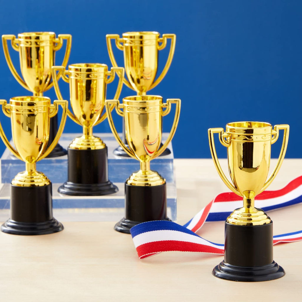 Juvale 24 Pack Mini Trophies For Awards, Gold Participation Trophy Cups For Sports Tournaments And Competitions (4 In)
