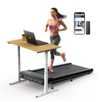 10% Incline Standing Under Desk Walking Pad Treadmill For Indoor Home Office - 2.5Hp Low Noise Running Treadmills With Smart Voi