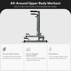Balancefrom Multi-Function Dip Stand Dip Station Dip Bar With Improved Structure Design, 500-Pound Capacity, Gray