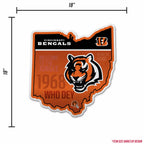 Rico Industries Nfl Football Cincinnati Bengals State Shape Shape Cut Pennant - Home And Living Room D  Cor - Soft Felt Ez To Ha