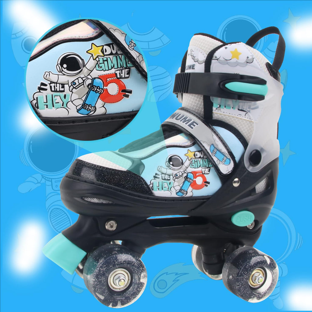 Sowume Adjustable Roller Skates For Boys And Kids, All 8 Wheels Of Boy'S Skates Shine, Safe And Fun Illuminating For Kids