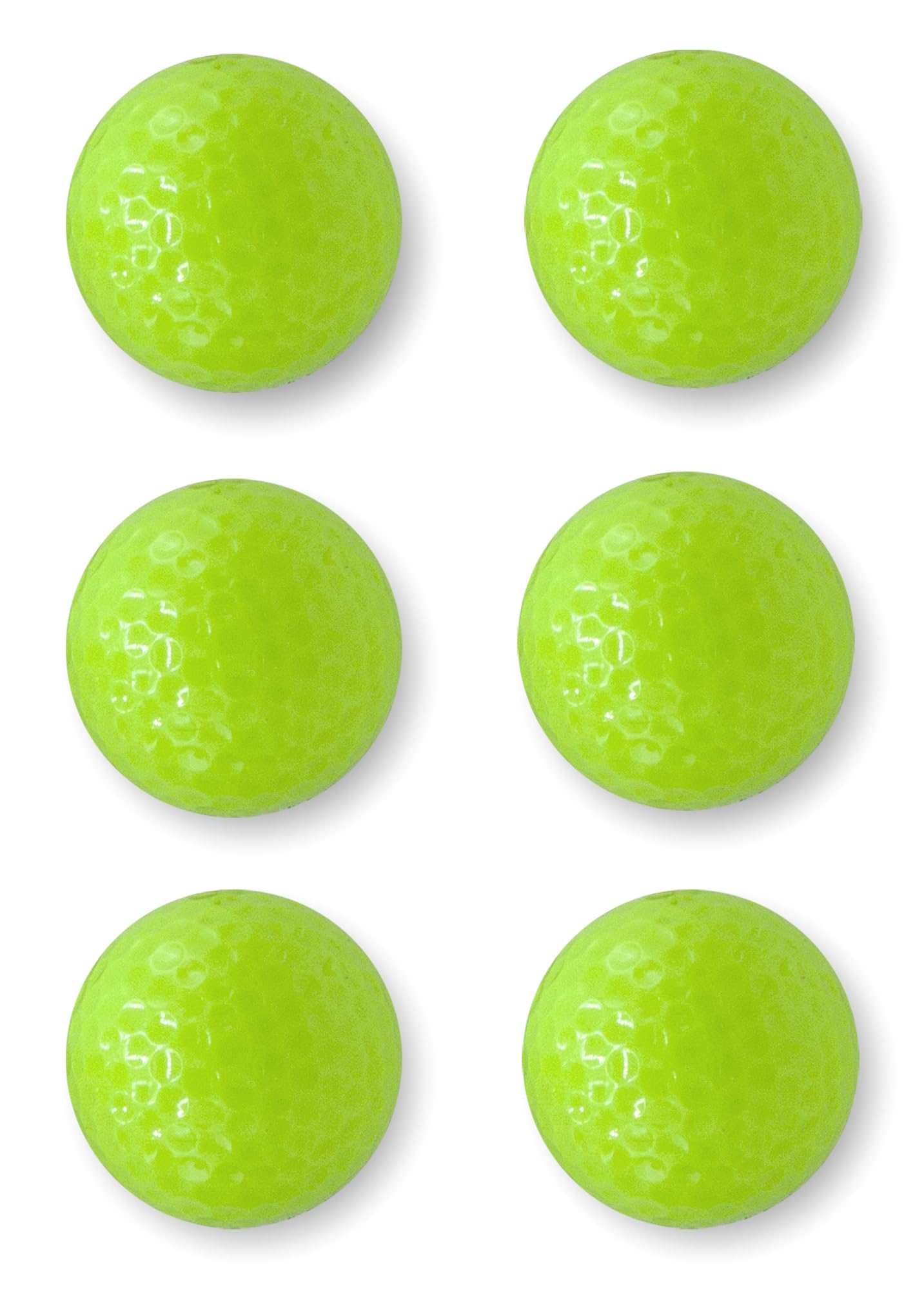 Infusion Miniature Golf Balls - Colored Mini Golf Balls - 6 Pack, Neon Green Color Balls