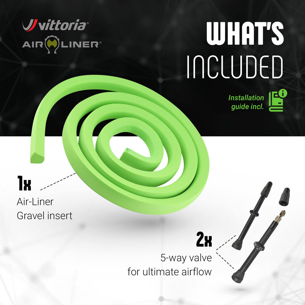 Vittoria Air-Liner Gravel Insert For Tubeless-Ready Bike Tires, Compatible With Any Wheel Size Up To 29'', One Size