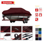 Seamander Waterproof Boat Cover, Solution-Dyed Yarn Marine Grade Cover Fits 23' To 24' Ft Bass, V-Hull, Tri-Hull, Fish & Ski, Ru
