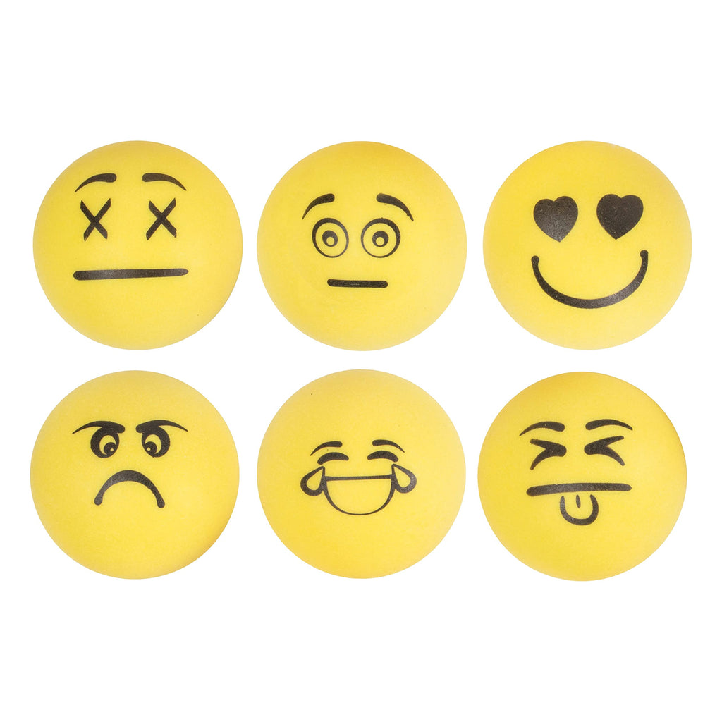 Stiga 6 Pack Emoji Table Tennis Balls - 40Mm Ittf Regulation Size And Weight Ping Pong Balls