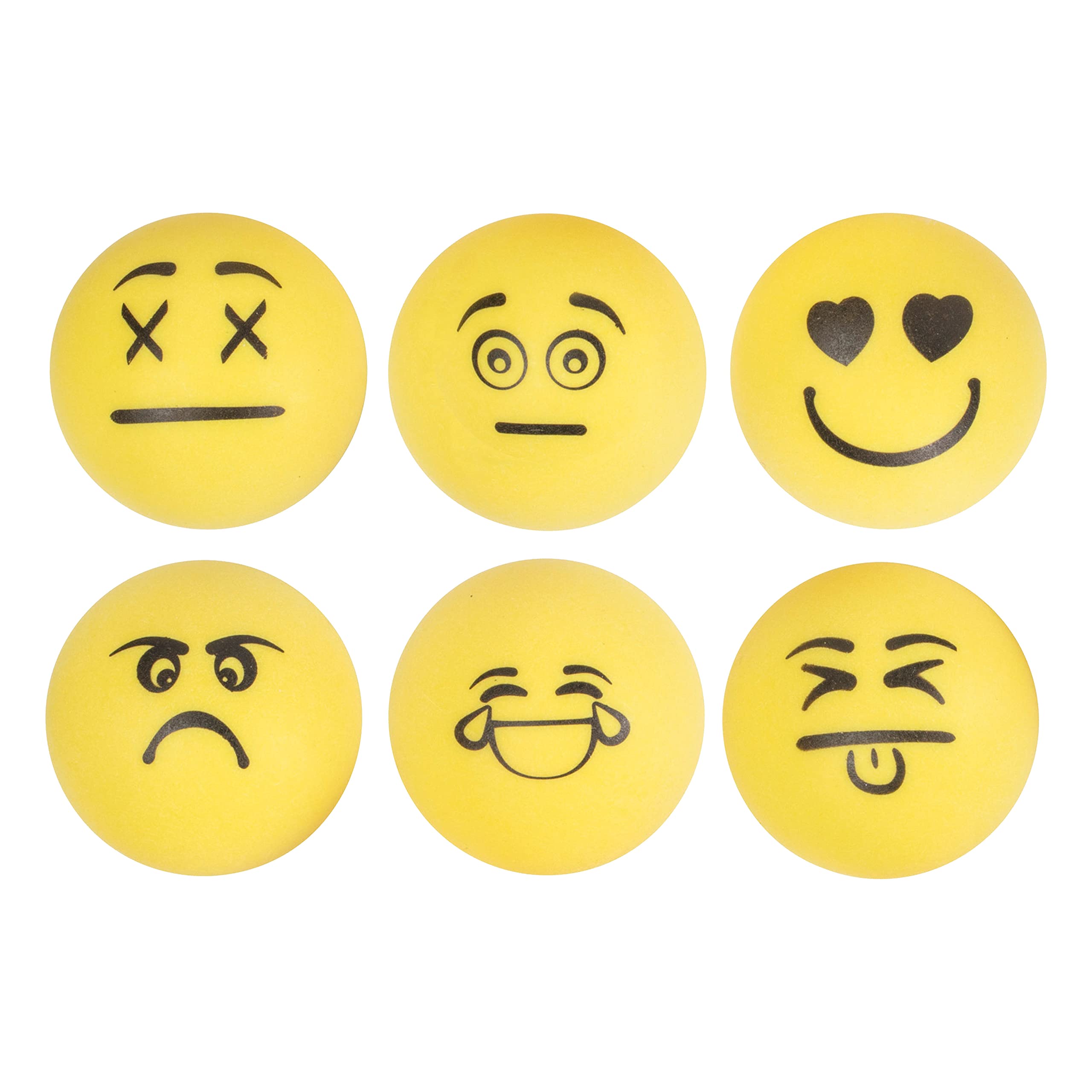 Stiga 6 Pack Emoji Table Tennis Balls - 40Mm Ittf Regulation Size And Weight Ping Pong Balls