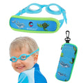 Ruigao Kids Swim Goggles Age 2-6, Toddler Goggles No Hair Pull,Child Goggles Padded Headband (1Pk Toddler - Turtle & Dolphin)
