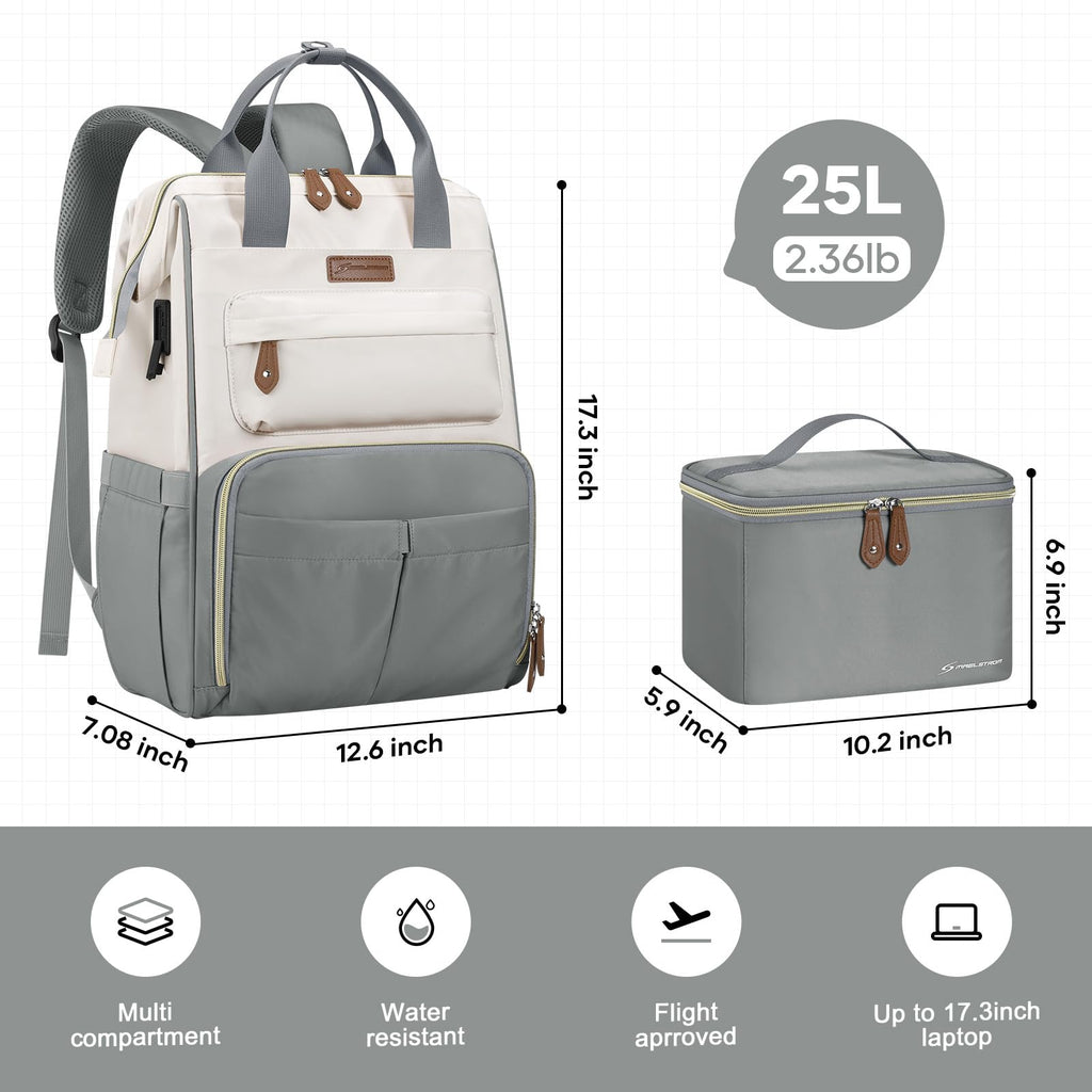 Maelstrom Travel Backpack for Women Men,Laptop Backpack Fits 15.6-17.3 Inch Laptop, Nurse/Teacher/Work Bag with Insulated Lunch