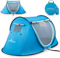 Abco Tech 2-Person Sky Blue Pop Up Portable Cabana Tent - 2 Doors, Water-Resistant, Uv Protection, Carrying Bag