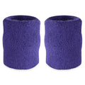 Suddora 4 Inch Arm Sweatbands - Thick Cotton Armbands For Gymnastics, Basketball, Tennis, Football (Purple)