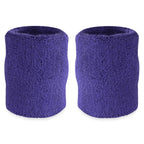 Suddora 4 Inch Arm Sweatbands - Thick Cotton Armbands For Gymnastics, Basketball, Tennis, Football (Purple)