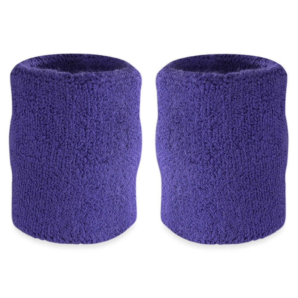 Suddora 4 Inch Arm Sweatbands - Thick Cotton Armbands For Gymnastics, Basketball, Tennis, Football (Purple)