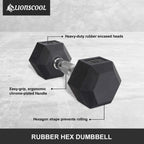 Lionscool Hex Dumbbell (50Lb Single)