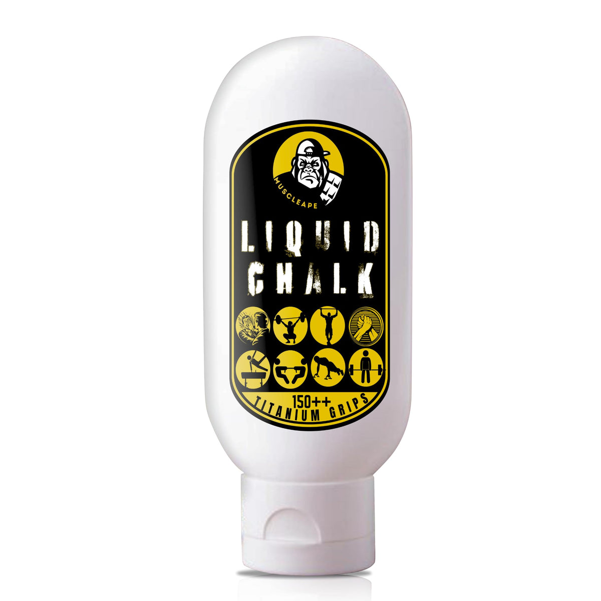 Muscleape Liquid Chalk Cream for Titanium Strenght Dry Grip.Sweat Free Hands for Weightlifting, Gym, Rock Climbing, Calisthenics