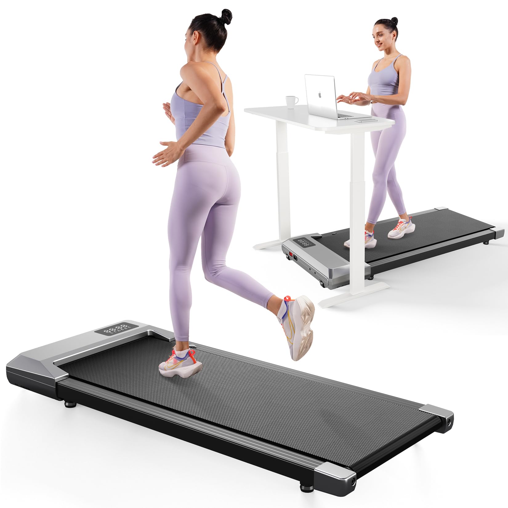 Deerrun Walking Pad, 2025 Smart Under Desk Treadmill, Treadmills For Home/Office, 2 In 1 Walking Pads Treadmill With Led Dispaly