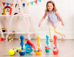 B. Toys- Lets Glow Bowling! - Multicolored Six Pin Toy Bowling Set With Flashing Light-Up Ball & Carrying Caddy For Kids- 2 Year