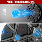 Music Boxing Machine, Wall Mounted Boxing Machine For Adults Kids, Bluetooth Smart Boxing Trainer With Boxing Gloves, Electronic