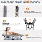 Camping Cot With Comfortable Mattress, 1 Pack Folding Camping Cots, Cots For Sleeping Camping Bed Heavy Duty Folding Cot With Ca