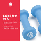 Set Of 2 Body Sculpting Hand Weights - Soft Neoprene Coated Dumbbell Set - Supplies For Exercise, Workout, Weight Loss, Body Bui