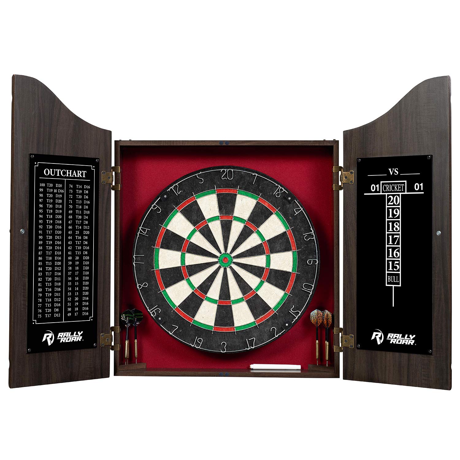 Rally And Roar Dartboard Cabinet, Brown