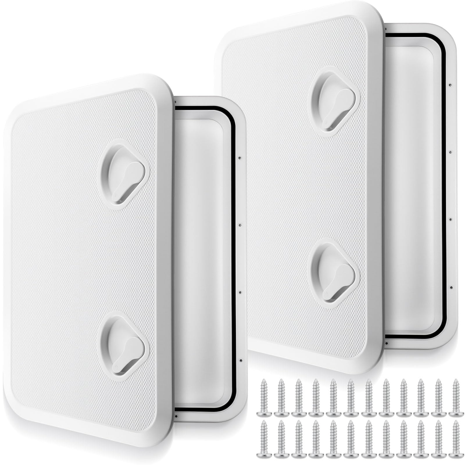 Datanly 2 Pcs Marine Boat Deck Hatch 24 x 14 Boat Access Hatch & Lid, 180 Hinge Strong Recessed Handle for Marine Yacht Rv Truck