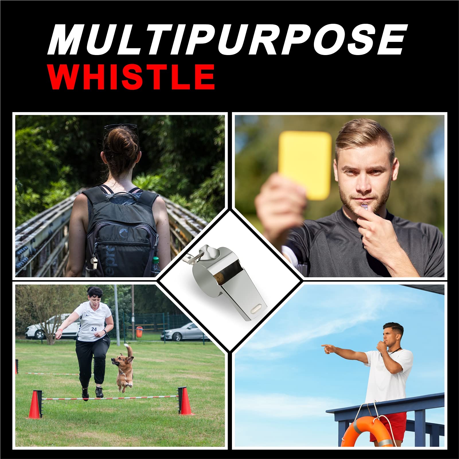Ambitionjump Whistle For Coaches, Metal Whistles For Adults With Lanyard, Loud Sport Whistle For Referee Teacher Police Soccer G