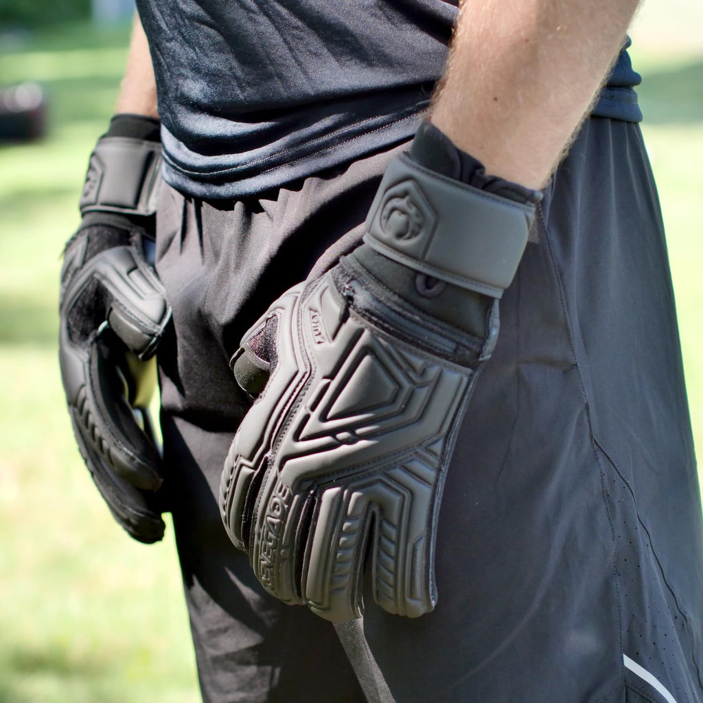 Renegade Gk Fury Nightfall Goalie Gloves With Pro-Tek Finger Spines | 4Mm Giga Grip & 4Mm Duratek | Black Soccer Goalkeeper Glov